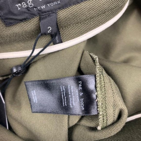Rag & Bone Lora Olive Twill Pencil Skirt 2 New Exposed Zip Utility - Picture 11 of 11